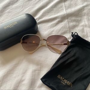 balmain white/gold aviator glasses BL2018 025916315